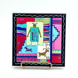 Vintage Gale Tu-oti Handcrafted Southwestern Arizona Motif Square Tile